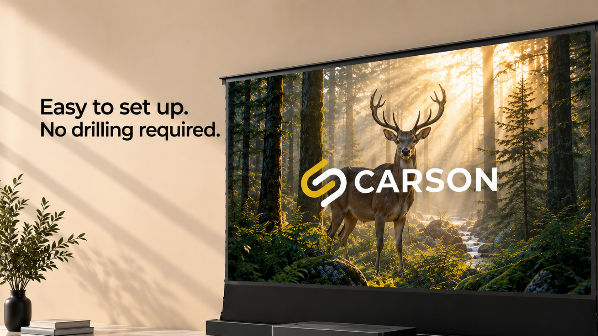 Carson Solaris BrightStar Ultra UST ALR Powered Floor-Rising Projector Screen | 16:9